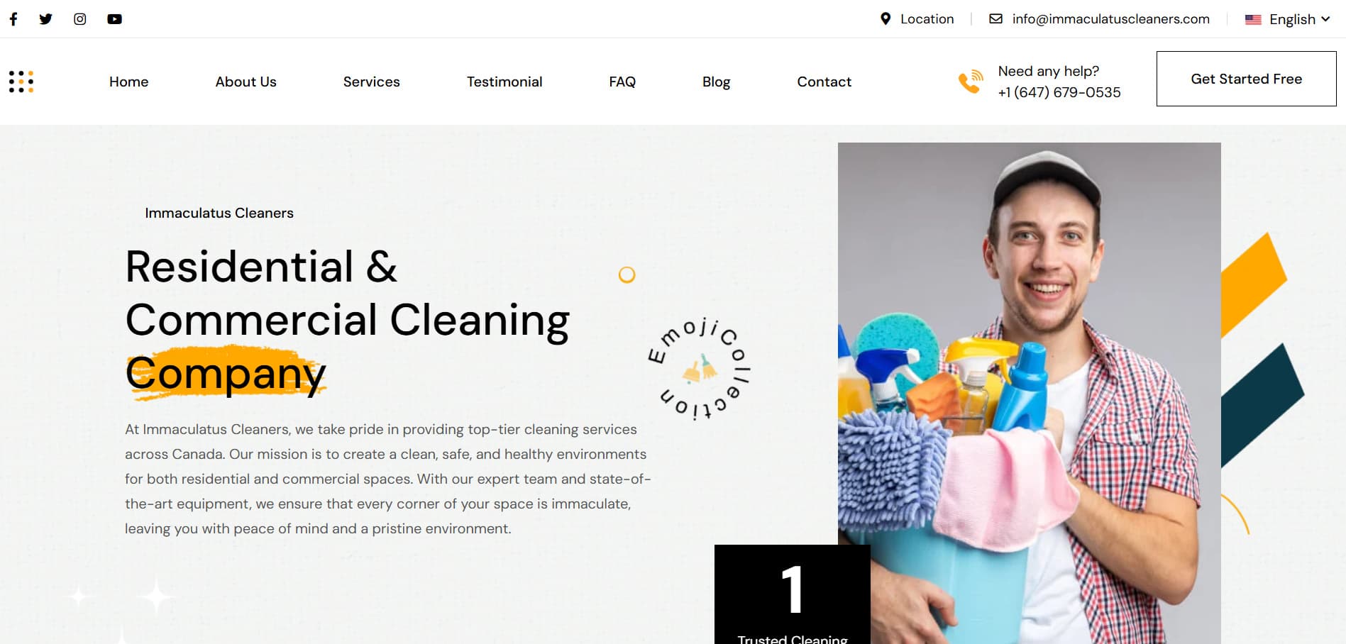 Immaculatus Cleaning website screenshot